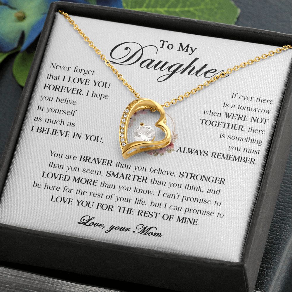 456C To My Daughter Necklace, Gift From Mom For Daughter, Gift Birthday, Christmas