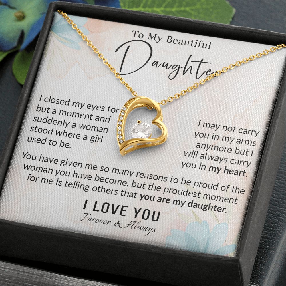 568C To My Daughter Necklace, Love Gift for Daughter from Dad, Daughter Necklace