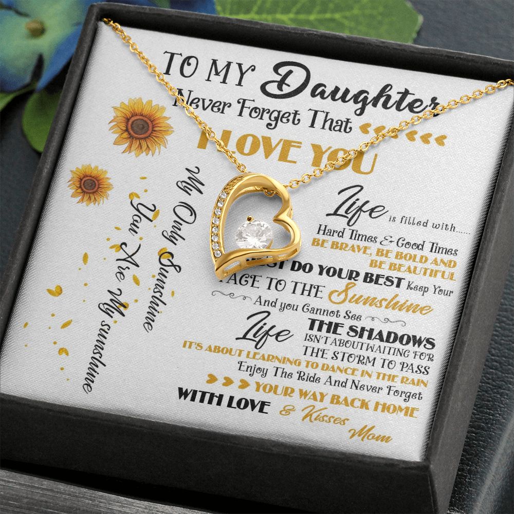 427C To My Daughter Necklace, Never Forget That I Love You, Gift Birthday, Holiday