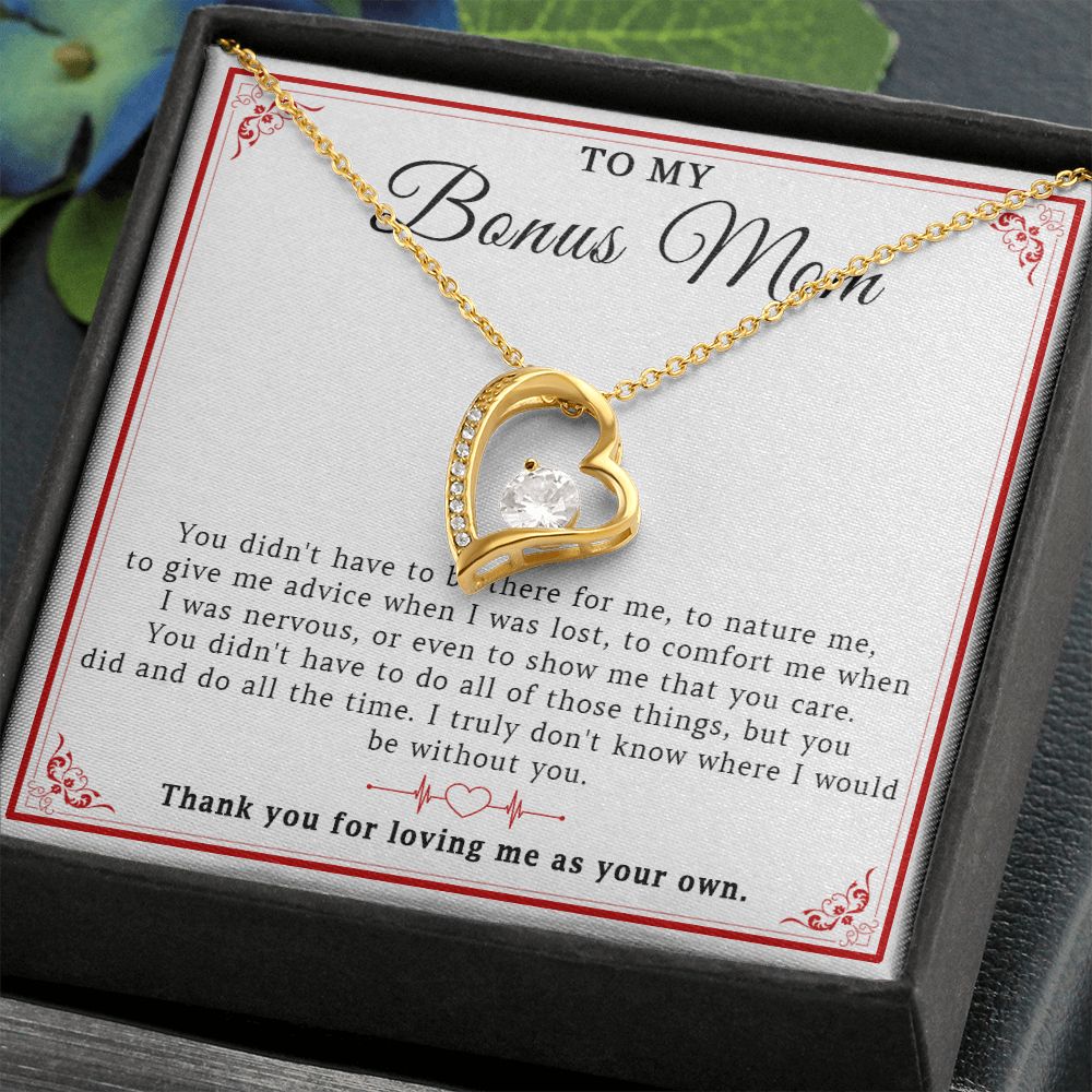 549C To My Bonus Mom Necklace, Mother Necklace, Birthday Gift for Bonus Mom, Mother