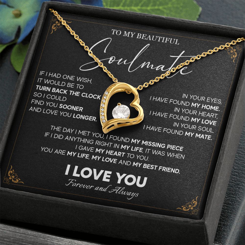 512C To My Beautiful Soulmate Necklace, Gift for Girlfriend, Wife, Anniversary Gift