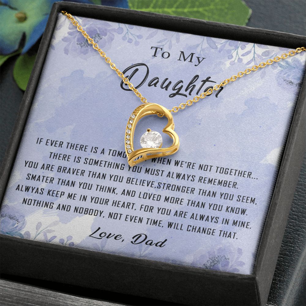 100C To My Daughter Necklace From Dad Father You're Braver Stronger Smarter Daughter