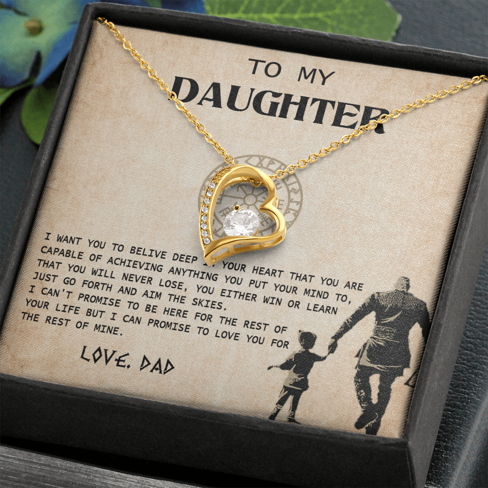 N370C To My Daughter From Viking Dad - Gift For Viking Daughter Love Knot Necklace