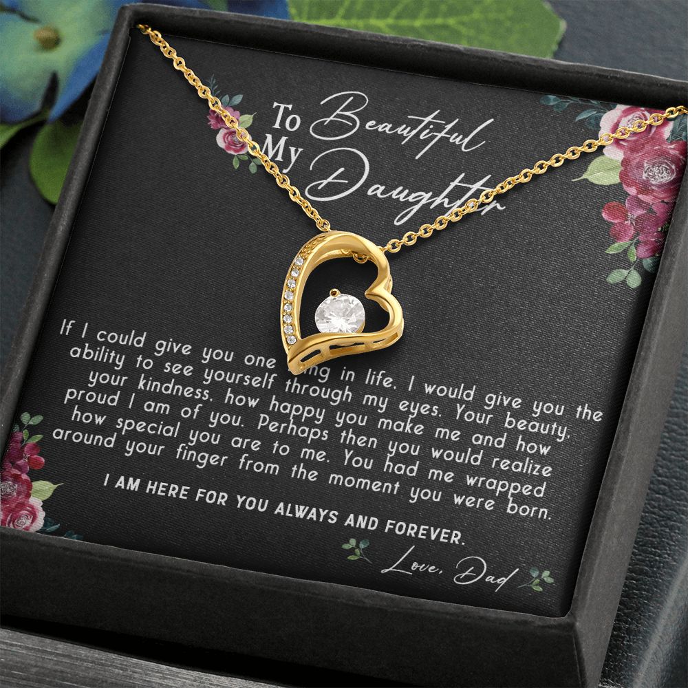 119C Daughter Necklace, To My Beautiful Daughter Necklace Gift From Dad, Xmas Gift