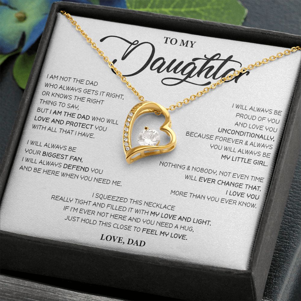 500C To My Daughter Necklace, Love Knot Pendant Necklace, Daughter Gift from Dad