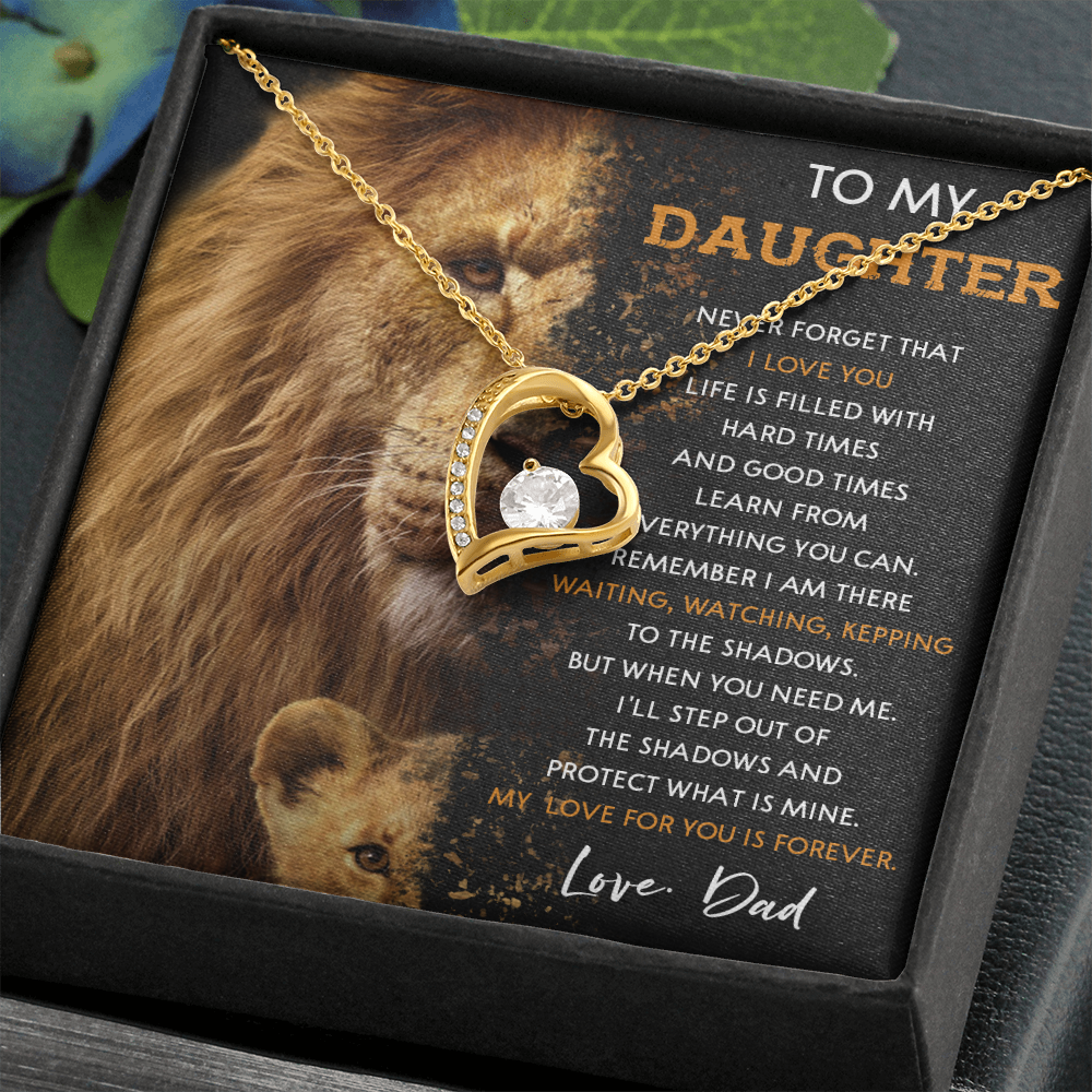 N377C To My Daughter Necklace, Gift For Daughter From Dad, Daughter And Father Lion