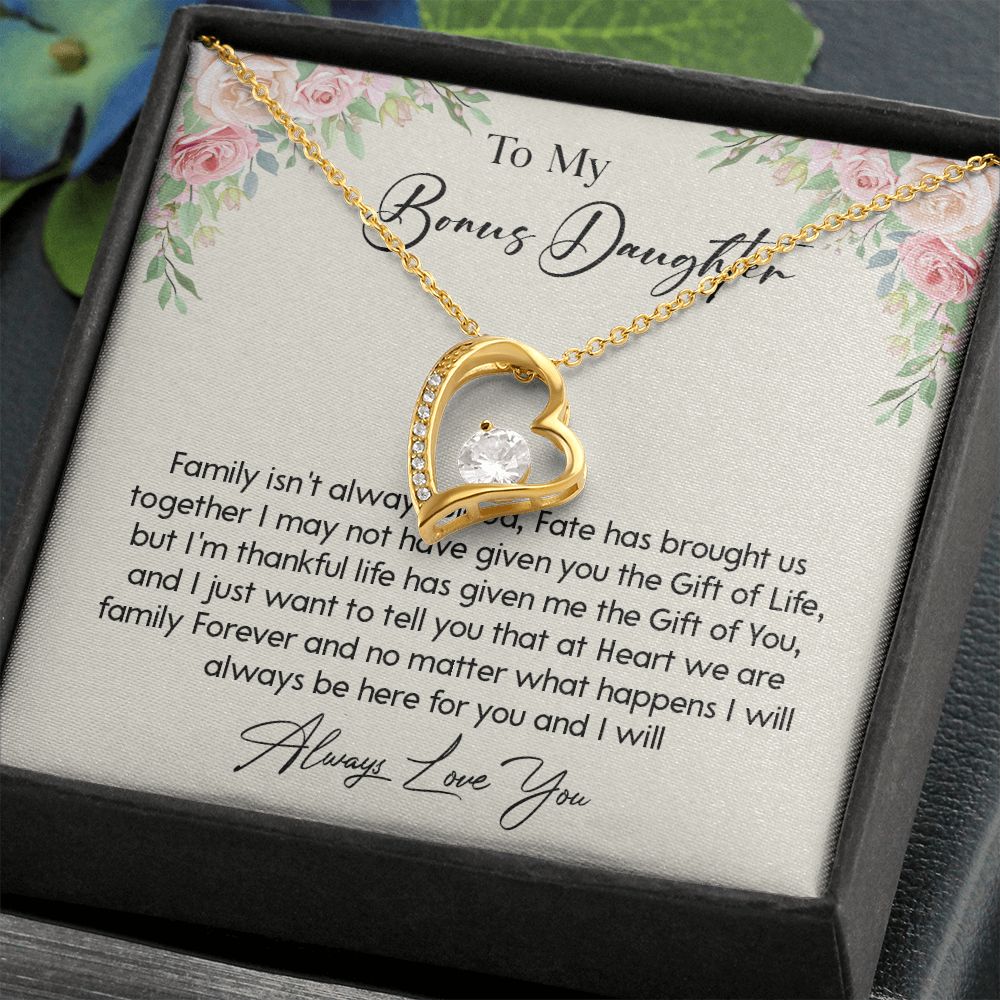 468C To my Bonus Daughter Necklace, Bonus Daughter, Step Daughter Gift, Birthday Gift