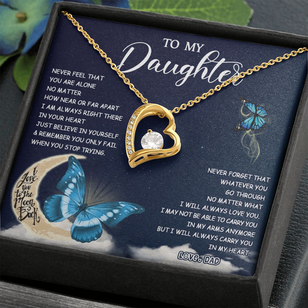 475C To My Daughter Necklace Father to Daughter Birthday Graduation Gift from Dad