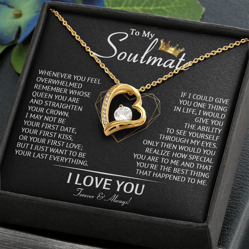 587C To My Soulmate Necklace, Love Gifts For Wife Girlfriend, Birthday Gift for Her
