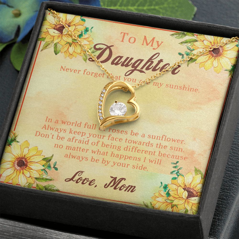 107C Sunflower Necklace, To My Daughter Necklace, Necklace Gift From Mom, Xmas Gift
