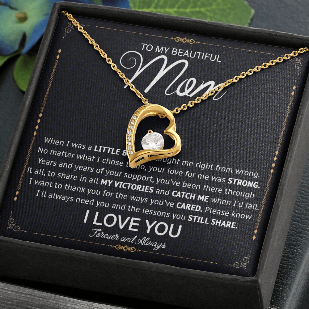 527C Love Knot Necklace To Mom From Daughter Son, Birthday Jewelry To Mom, Mother Day