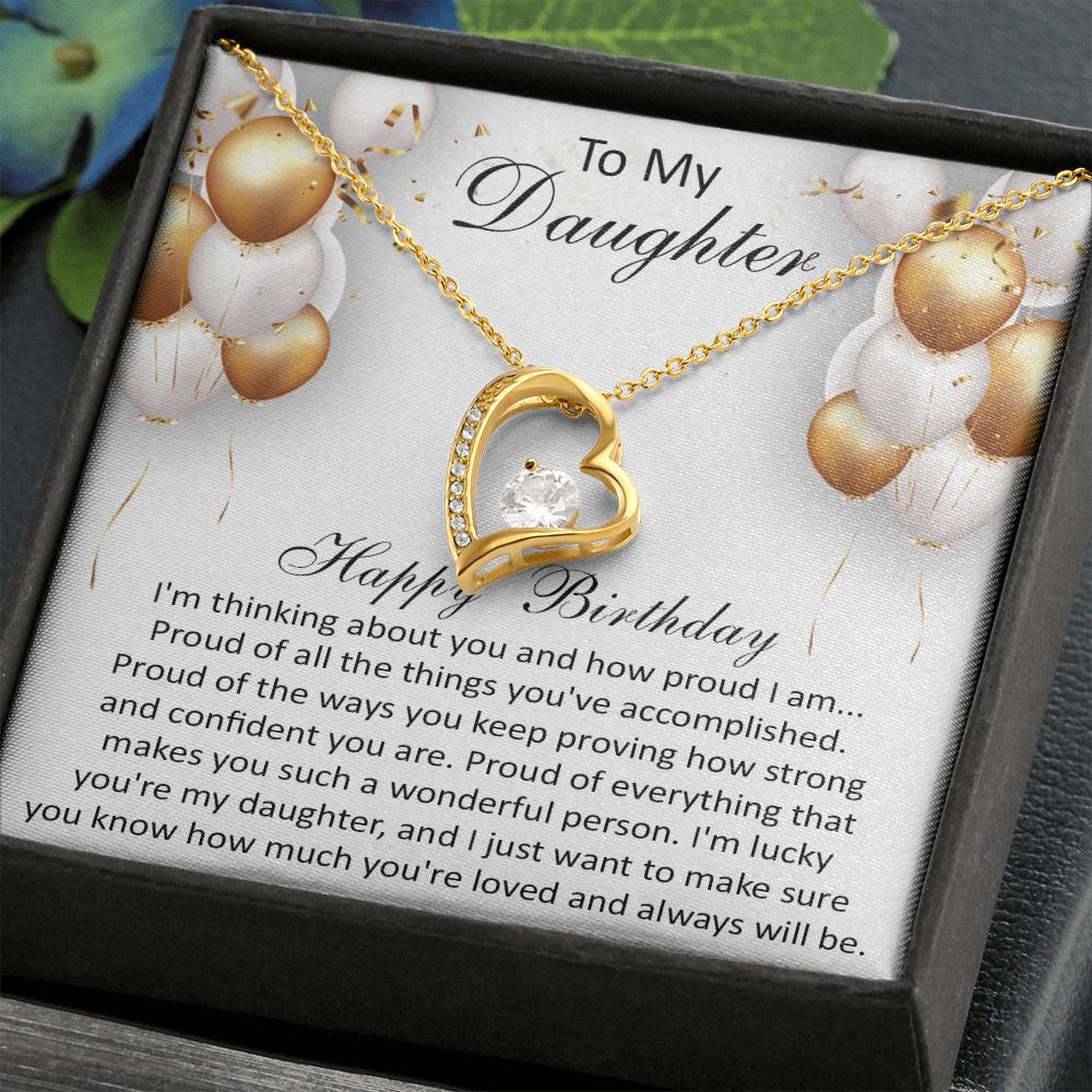 407 C To My Daughter Necklace, Happy Birthday Gift, Necklace Gift For Daughter