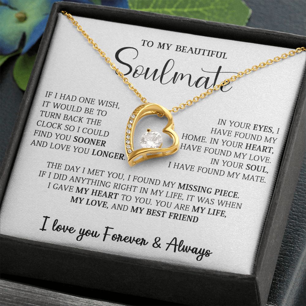 458C To My Soulmate Necklace,Birthday Gift For Wife Girlfriend From Husband,Xmas Gift