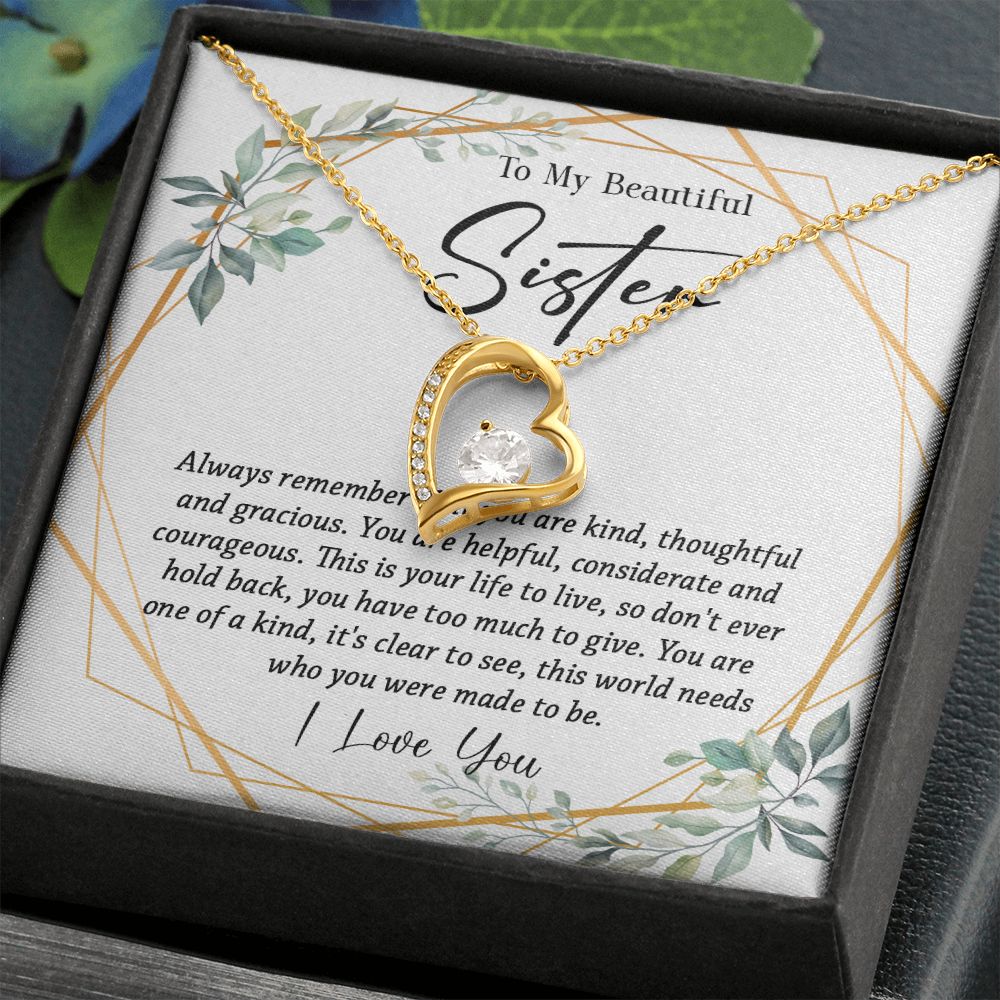 625C To My Sister Necklace, Little Sister Jewelry Gift, Birthday Gift,Necklace Sister