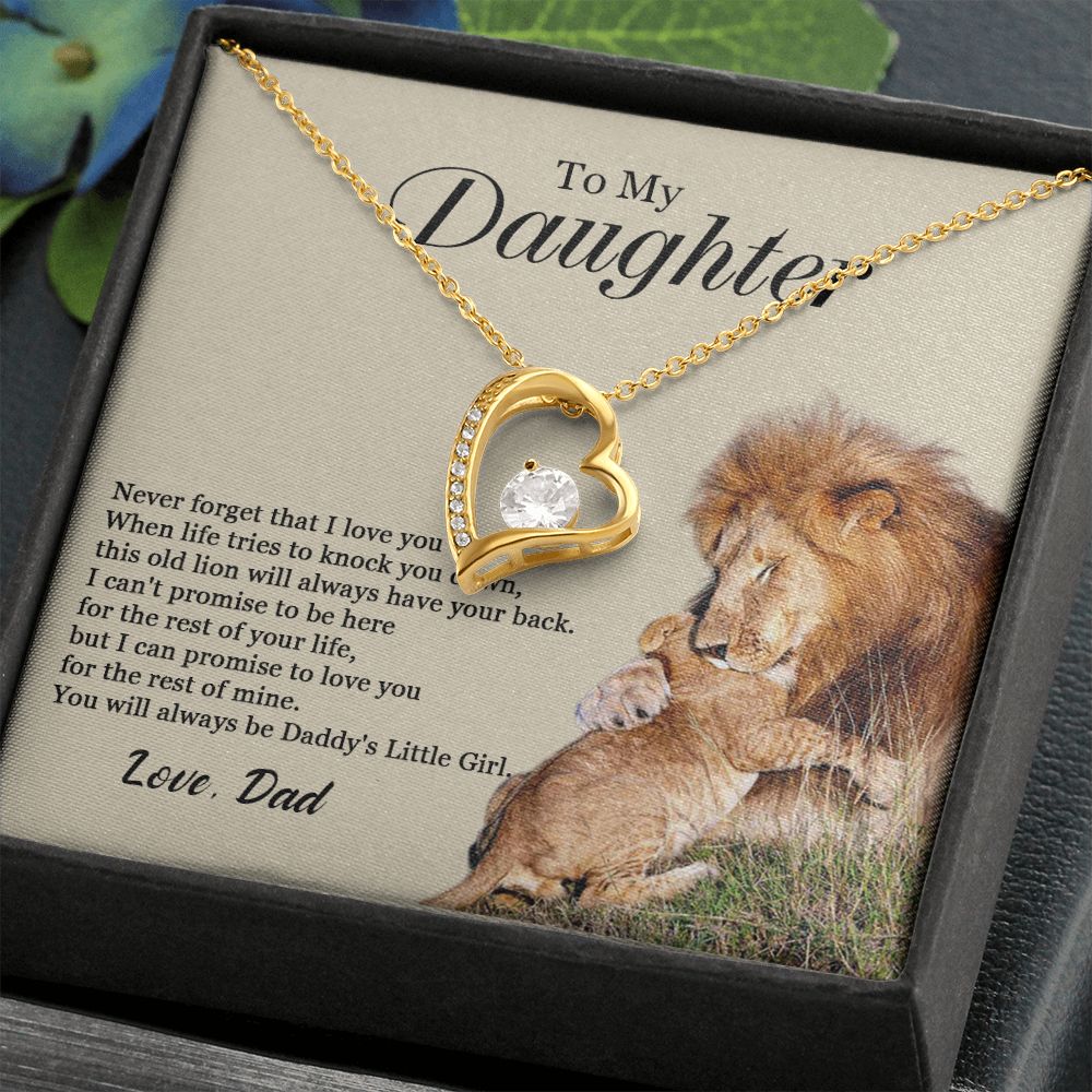 448C To My Daughter Necklace, Xmas Gift For Daughter From Dad, Daughter Father Lion.