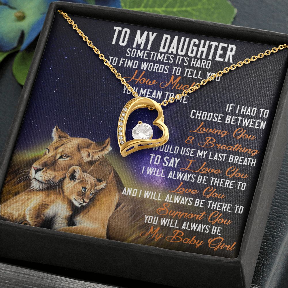 42C Lion To My Daughter Necklace, Gift Birthday, Necklace Gift For Daughter