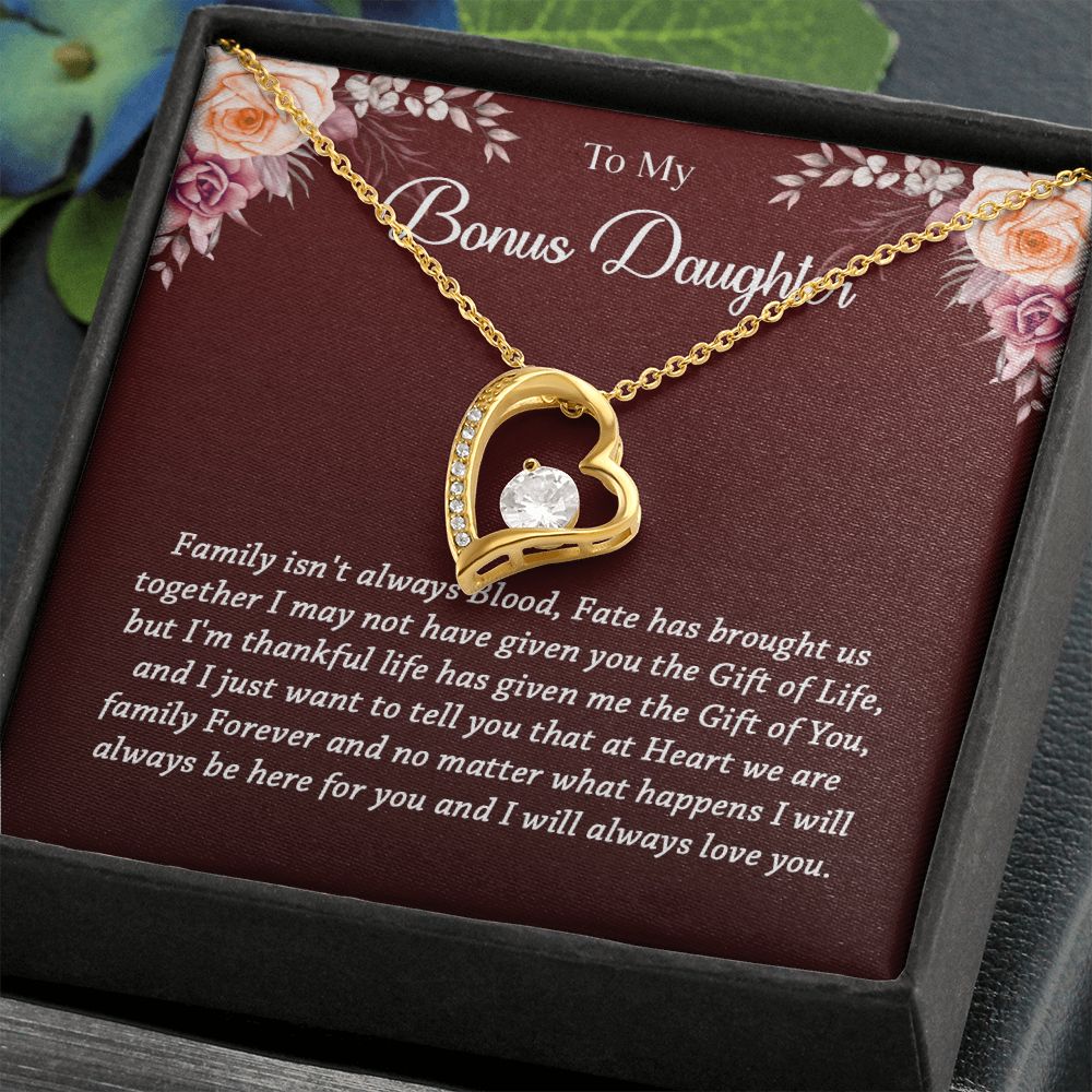 631C To My Bonus Daughter Necklace, Best Birthday Christmas Gift, Bonus Daughter Gift