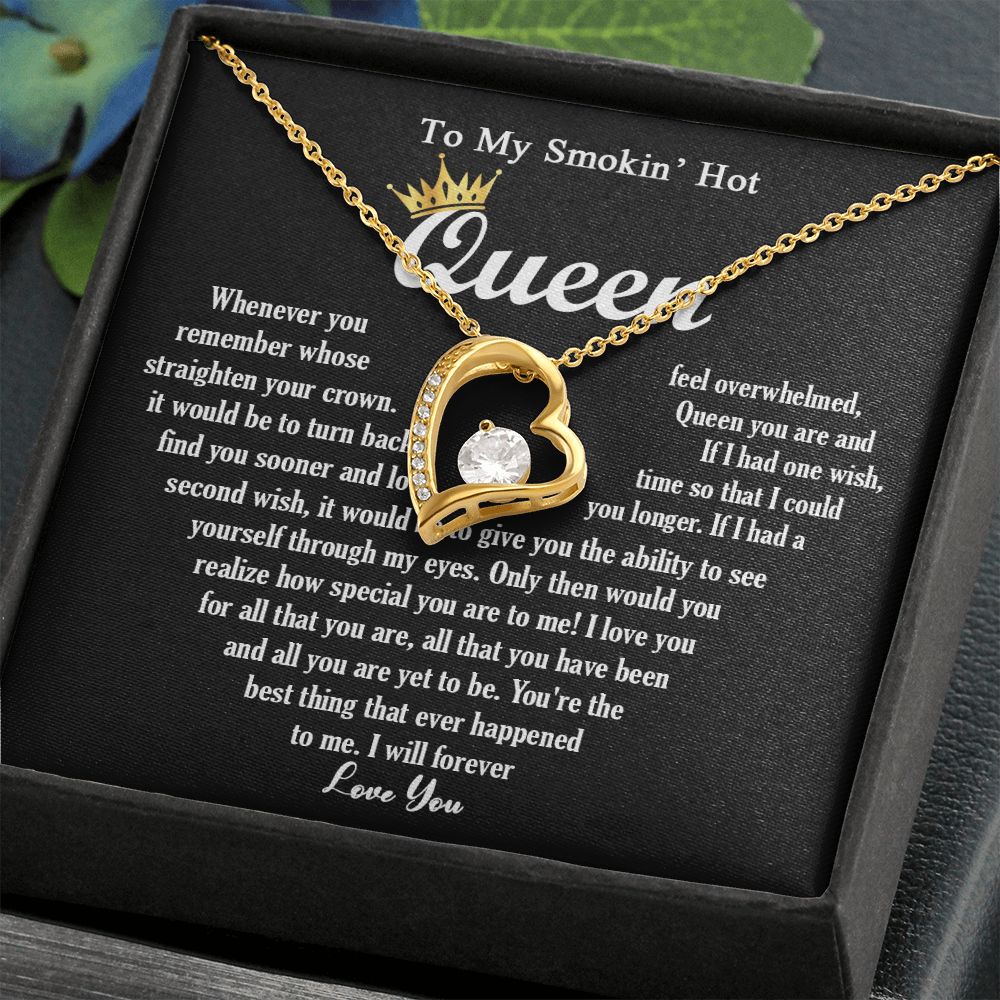 444C To My Smokin Hot Queen Crown Necklace Gift For Wife Soulmate Valentines Day Gift