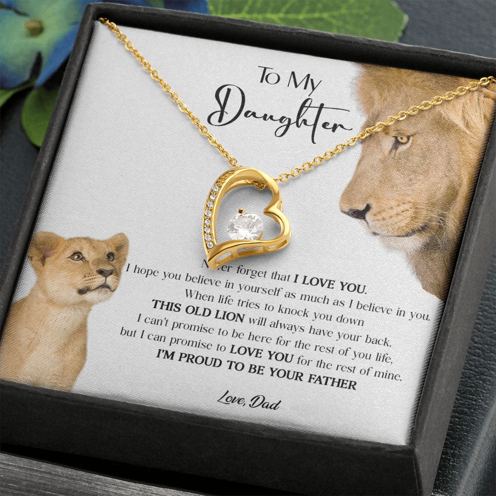 431C To My Daughter Necklace, Xmas Gift For Daughter From Dad, Daughter Father Lion