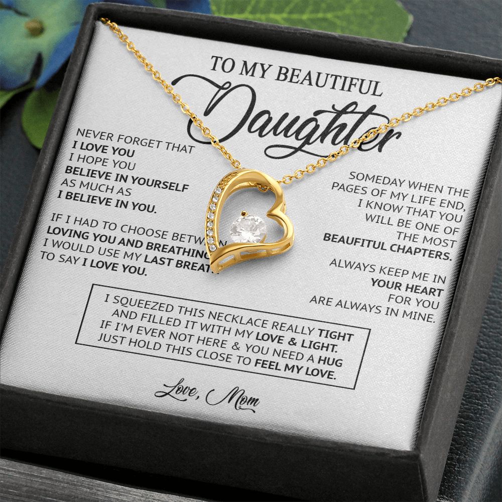 480C To My Daughter Necklace, Birthday Gift For Daughter From Mom, Xmas Gifts for Her