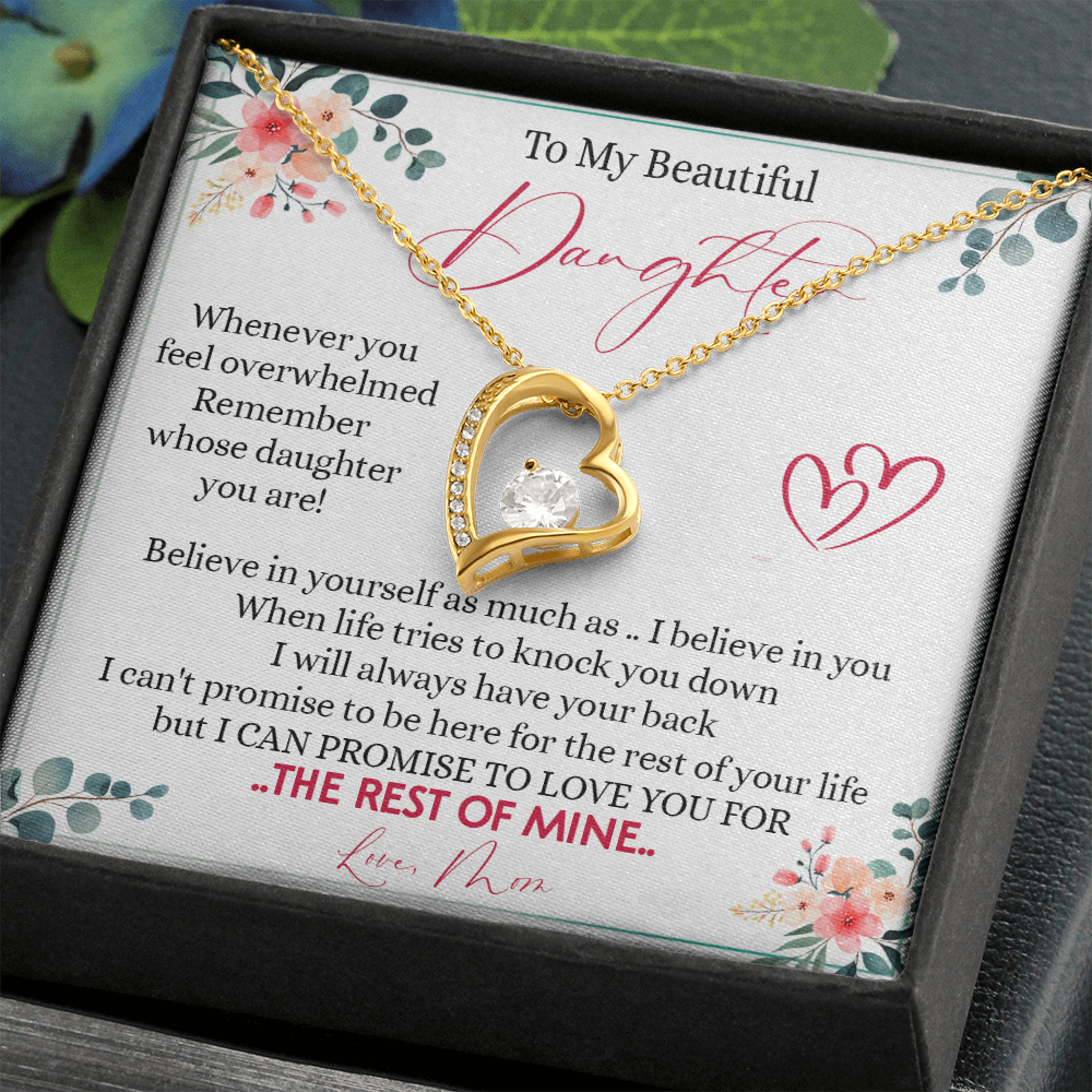 149C Necklace To My Beautiful Daughter, Daughter Birthday Gift from Mom, I Love You