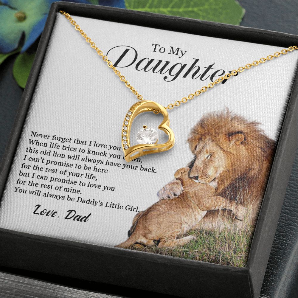447C To My Daughter Necklace, Gift For Daughter From Dad, Daughter Father Lion, Xmas