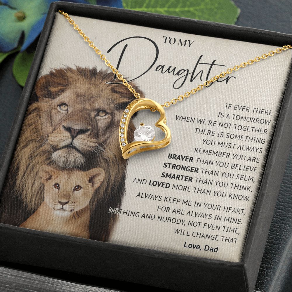 506C To My Daughter Necklace, Gift For Daughter From Dad, Lion Father Gift, Love Gift