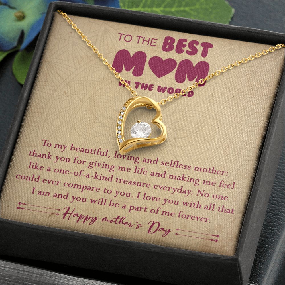 406C To The Best Mom In The World Necklace, Happy Morther's Day Gift For Mom