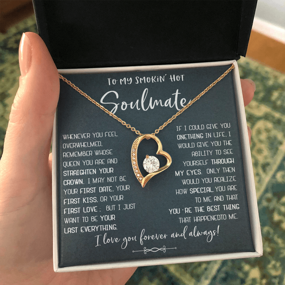 N372C To My Soulmate Necklace, Valentines Gift For Her Birthday Gift For Soulmate Wife