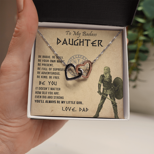 20D Viking Necklace Gift for Badass Daughter, Necklace Gift for Her From Viking Dad