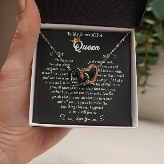 N369D To My Smokin Hot Queen Crown Necklace Gift For Wife Soulmate Valentines Day Gift