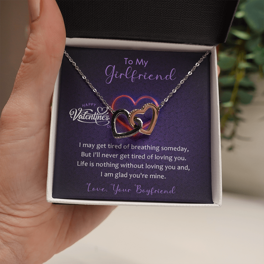 185D To my Girlfriend, Women Necklace Gift from Boyfriend, Valentine's Day Gift