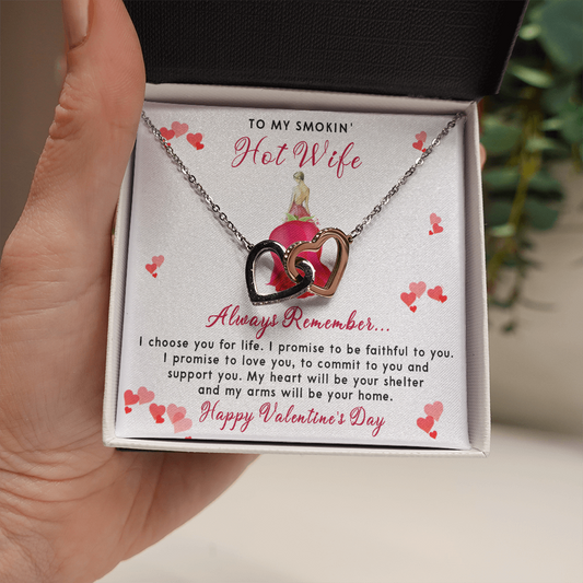 198D To my Smokin' Hot Wife Necklace, I Love You Valentine's Day Gift from Husband