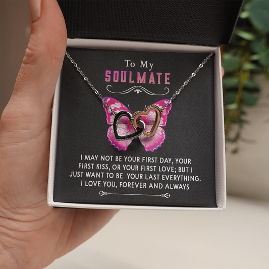 177D Necklace To My Soulmate, Butterfly Women Necklace, I LOVE YOU Forever & Always