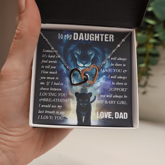 14D To my Lion Daughter Necklace, Lion Dad Gift for Daughter, My Baby Girl Necklace