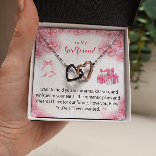 256D Necklace To My Girlfriend, Gift for Her From Boyfriend, Love Rose Gift for Girl