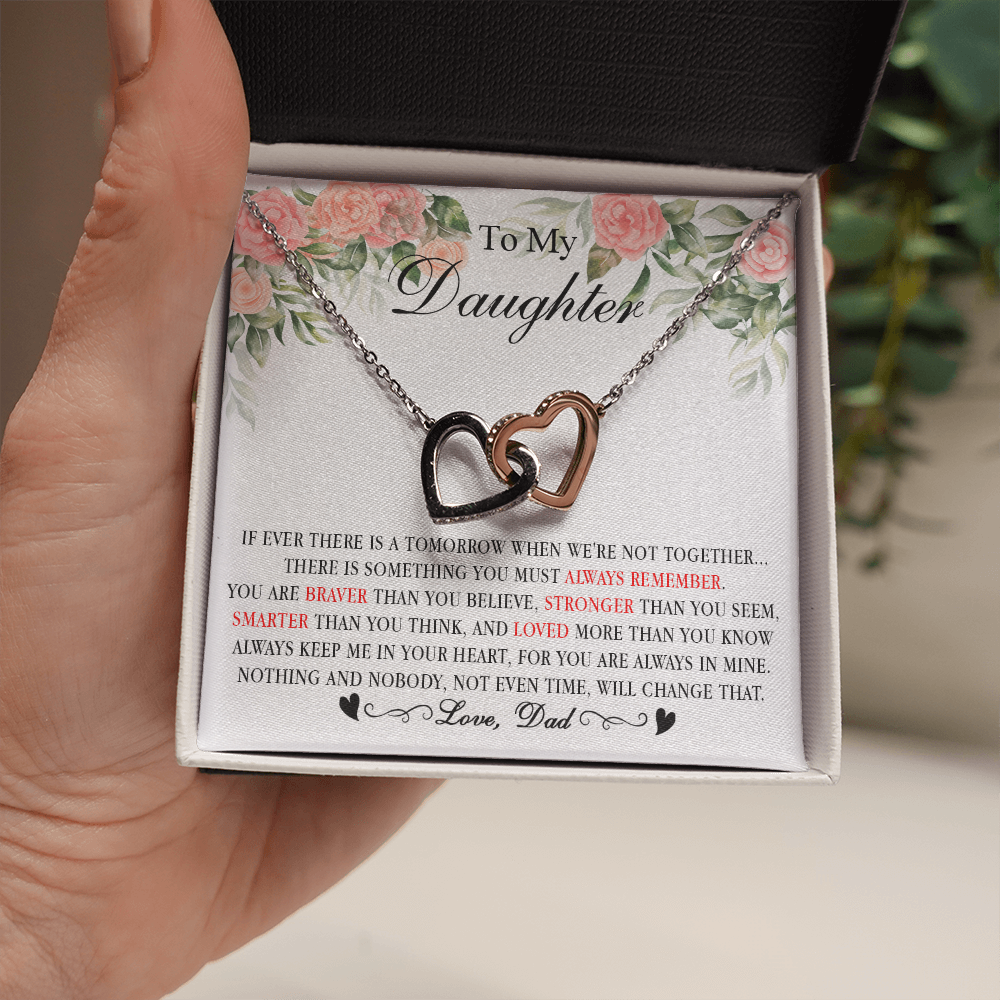 0D Heart Necklace To My Daughter Cute Birthday Gift from Dad for Beautiful Daughter