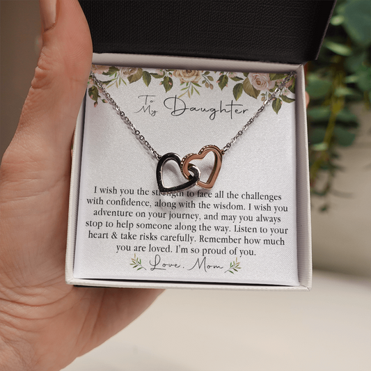152D Necklace To My Daughter, Daughter Necklace Birthday Gift from Mom, Proud of You