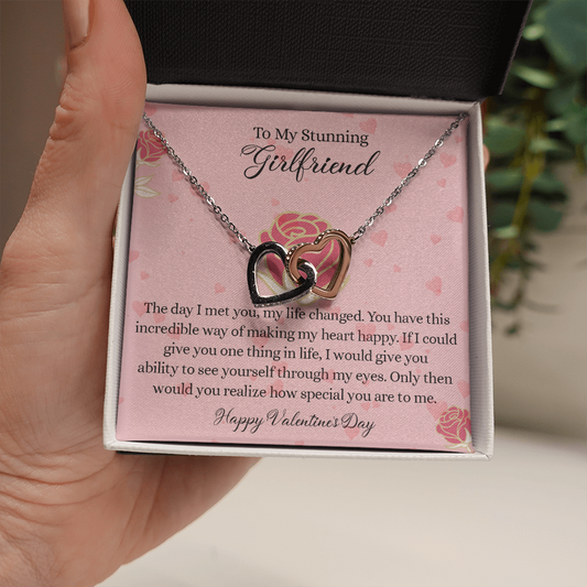 204D To my Stunning Girlfriend Necklace, Love Necklace Valentine Gift from Boyfriend