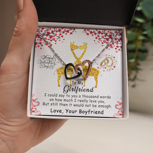 215D To my Girlfriend, Happy Valentine's Day Gift Necklace for Girlfriend, Couples