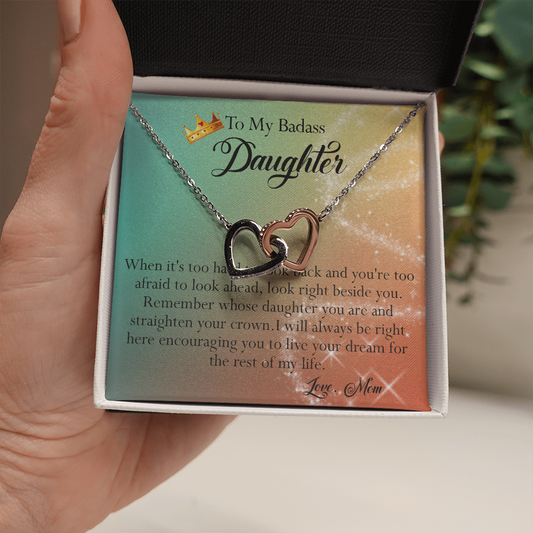 156D To My Badass Daughter Necklace, Gift for Her, Women, Birthday Gift from Mom