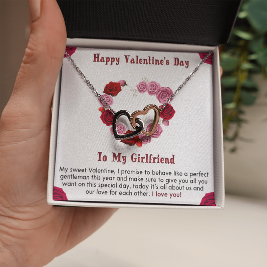 210D Necklace To my Girlfriend, I LOVE YOU Necklace, Happy Valentine's Day Gift