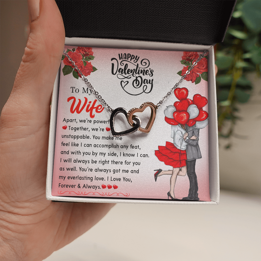 195D Happy Valentine's Day Gift, Necklace To my Wife, I Love You Forever & Always