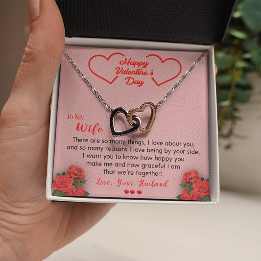 202D To my Wife Necklace, Happy Valentine's Day Gift Necklace for Beautiful Wife