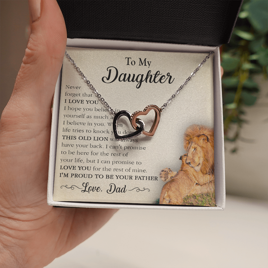 17D Necklace To My Lion Daughter, Necklace Gift for Daughter/Her, Gift From Lion Dad