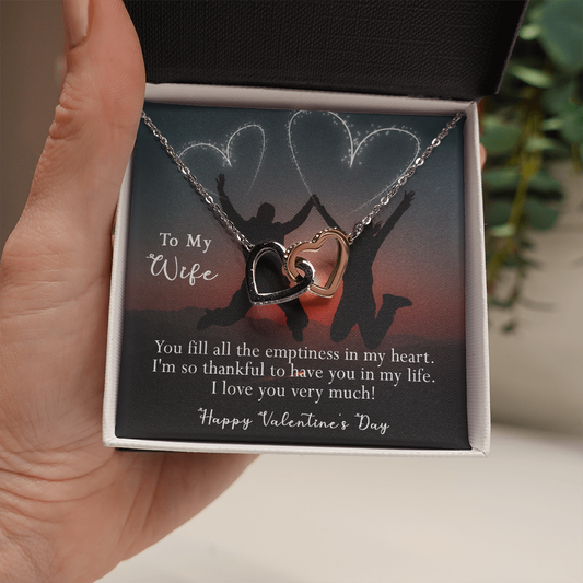 184D Women Necklace To my Wife, Valentine Gift from Husband, Happy Valentine's Day