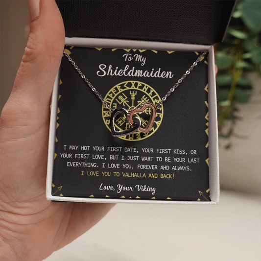 N373D To My Shieldmaiden Necklace, Lagertha Shield Necklace, Gift For Viking Wife