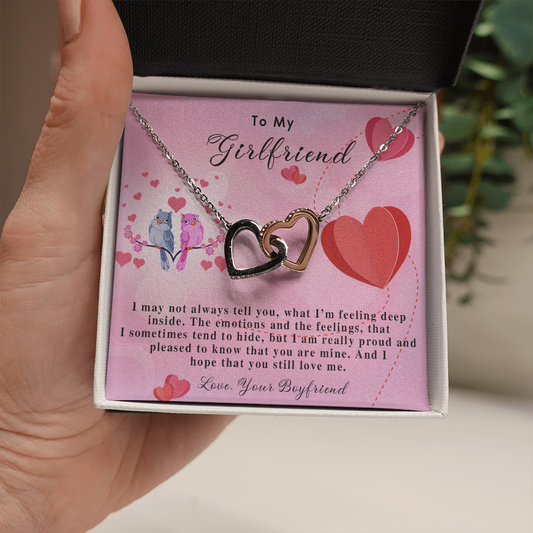 255D Necklace To My Girlfriend, Gift for Her From Boyfriend, Loving Couple Birds Gift