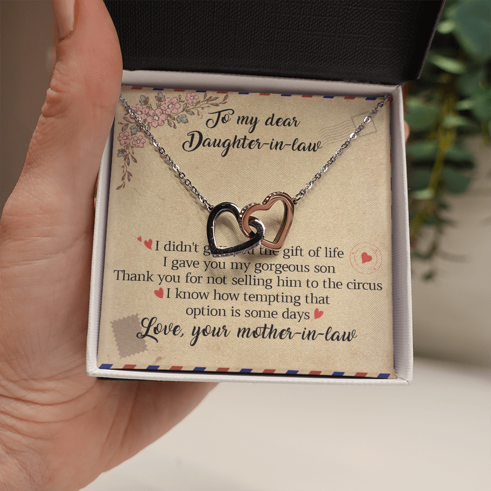 11D Letter To My Daughter-In-Law Necklace, Gift For Daughter In Law from Mother Mom