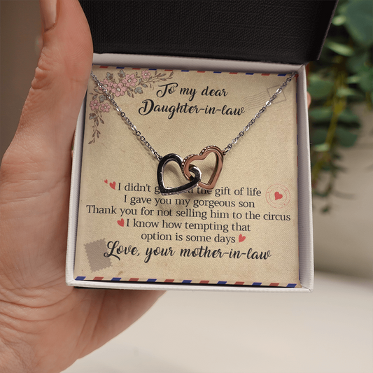 11D Letter To My Daughter-In-Law Necklace, Gift For Daughter In Law from Mother Mom